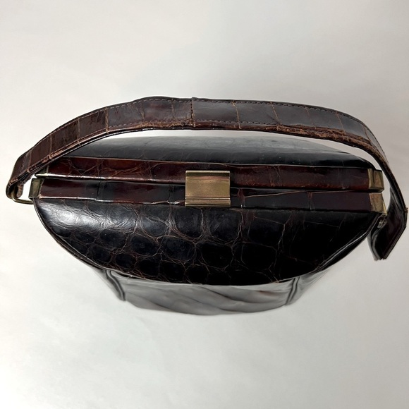 Vintage Authentic Bass Alligator Brown Small Bag - Picture 4 of 14